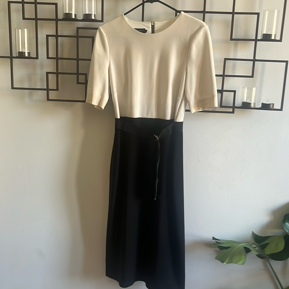 Black and white Ted Baker dress with belt